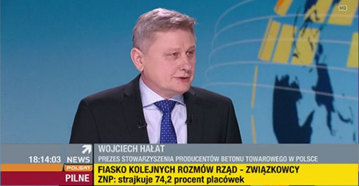 Wojciech Hałat o kondycji rynku betonu towarowego w Polsat News