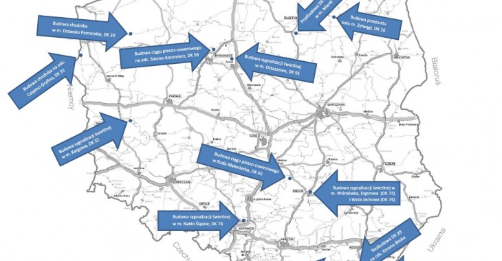 262 mln zł na zadania drogowe w 8 województwach 262 mln zł na zadania drogowe w 8 województwach