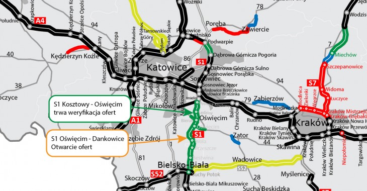 Dziewięciu wykonawców chętnych na budowę S1 od Oświęcimia do Dankowic Dziewięciu wykonawców chętnych na budowę S1 od Oświęcimia do Dankowic