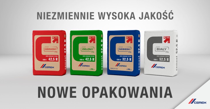 CEMEX odświeża opakowania cementu workowanego CEMEX odświeża opakowania cementu workowanego
