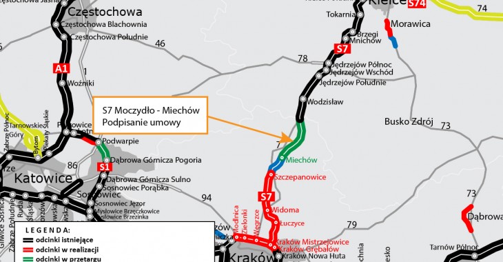 Kolejna umowa na budowę S7 do Krakowa