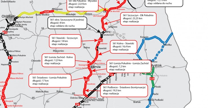 Powstają kolejne odcinki Via Baltica Powstają kolejne odcinki Via Baltica