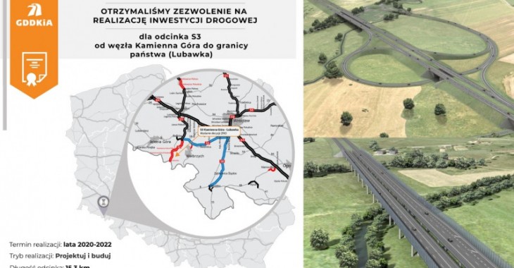 Są już wszystkie decyzje ZRID na budowę dolnośląskiego odcinka S3 Są już wszystkie decyzje ZRID na budowę dolnośląskiego odcinka S3