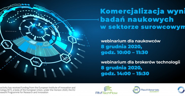 Webinarium: Komercjalizacja wyników badań naukowych w sektorze surowcowym Webinarium: Komercjalizacja wyników badań naukowych w sektorze surowcowym