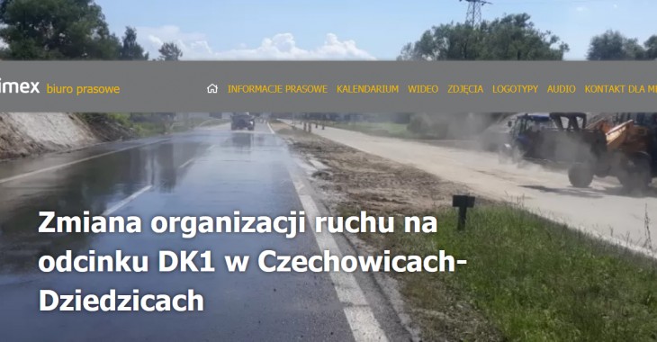 Zmiana organizacji ruchu na odcinku DK1 w Czechowicach-Dziedzicach