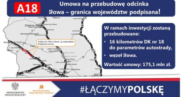 Kolejna umowa na przebudowę A18 podpisana Kolejna umowa na przebudowę A18 podpisana