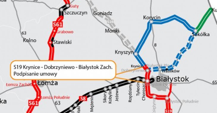 Kolejna umowa na podlaski odcinek S19 podpisana Kolejna umowa na podlaski odcinek S19 podpisana