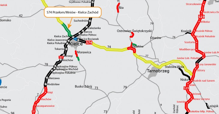 Ośmiu wykonawców chce realizować drogę ekspresową S74 od Mniowa do Kielc