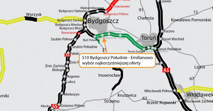 Intercor z najkorzystniejszą ofertę na S10 Bydgoszcz Południe Intercor z najkorzystniejszą ofertę na S10 Bydgoszcz Południe
